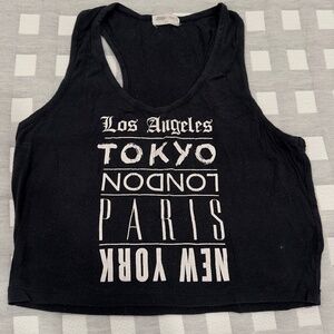 Joshua Peretz Black Tank Crop Top